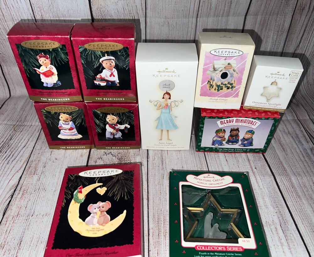 Vintage Hallmark Lot Of 10 Assorted Years Bears Angel Star Three Kings